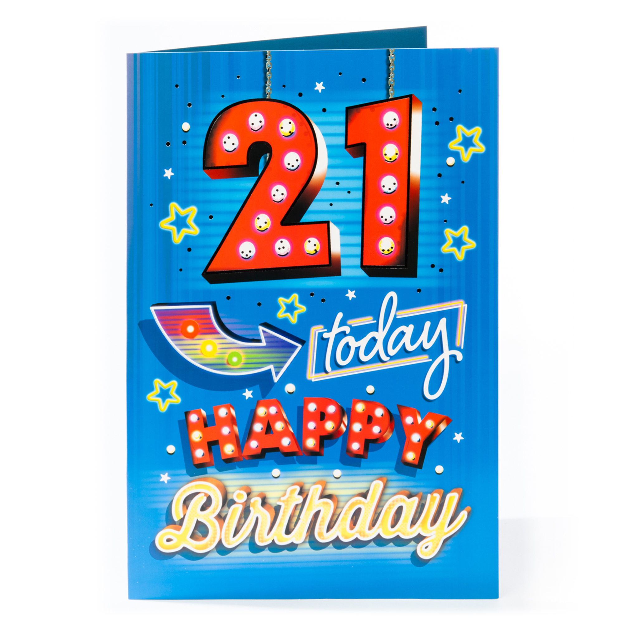 Buy Giant 21st Birthday Card - Neon Lights for GBP 0.99 | Card Factory UK