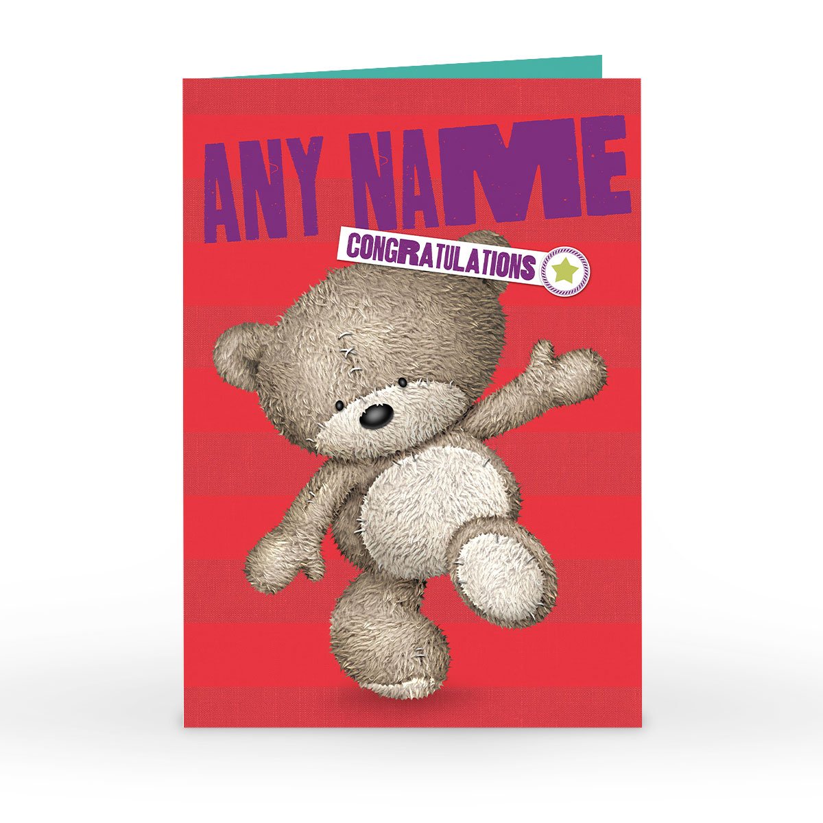 Personalised Hugs Bear Congratulations Card