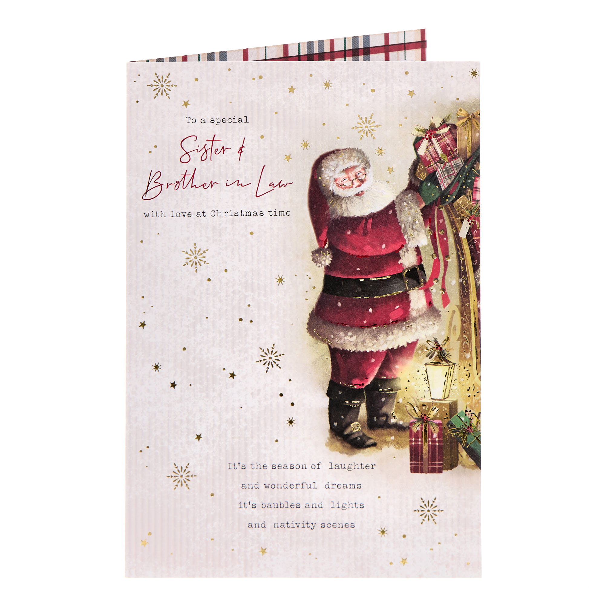 Sister & Brother In Law With Love Santa Christmas Card