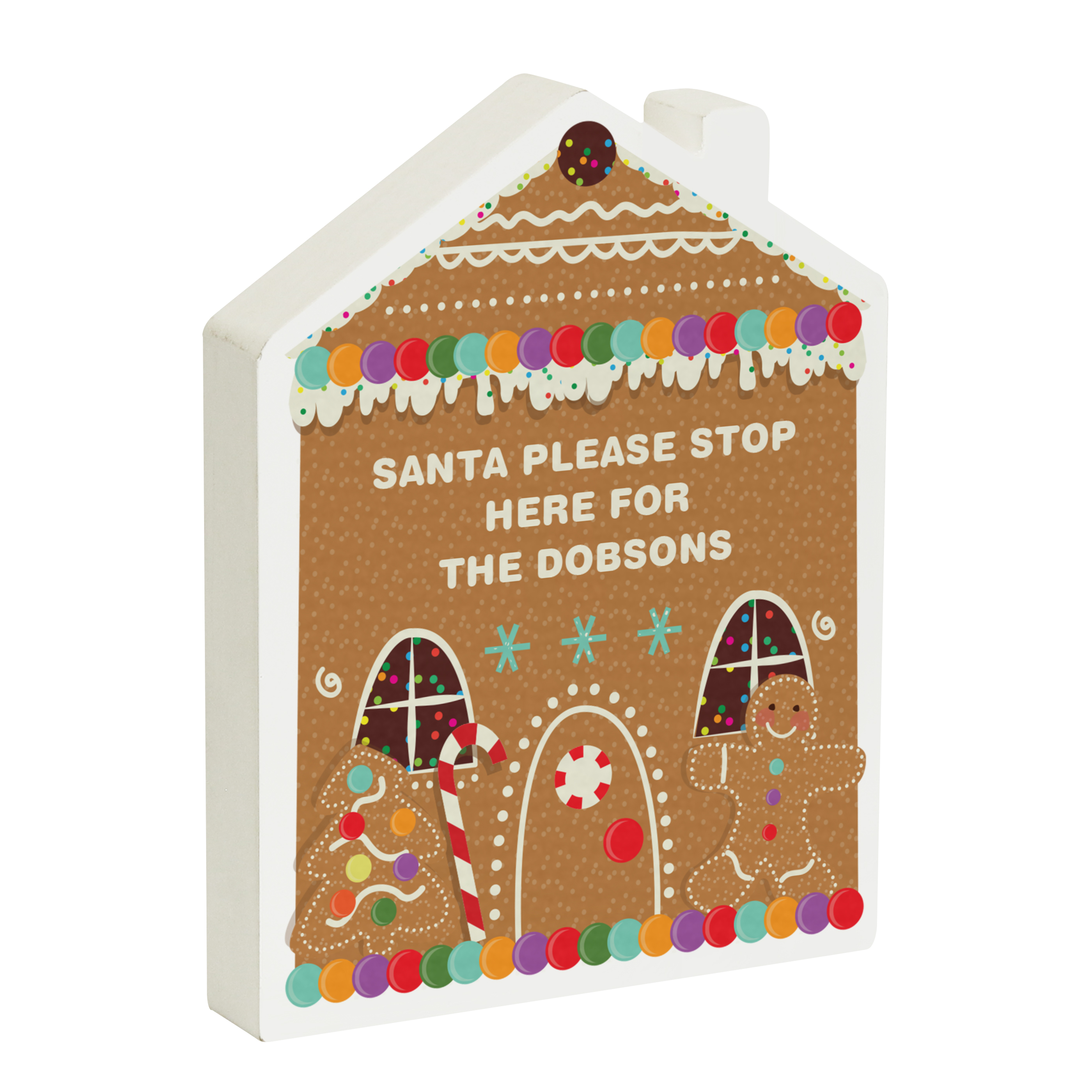 Personalised Wooden Gingerbread House Christmas Ornament