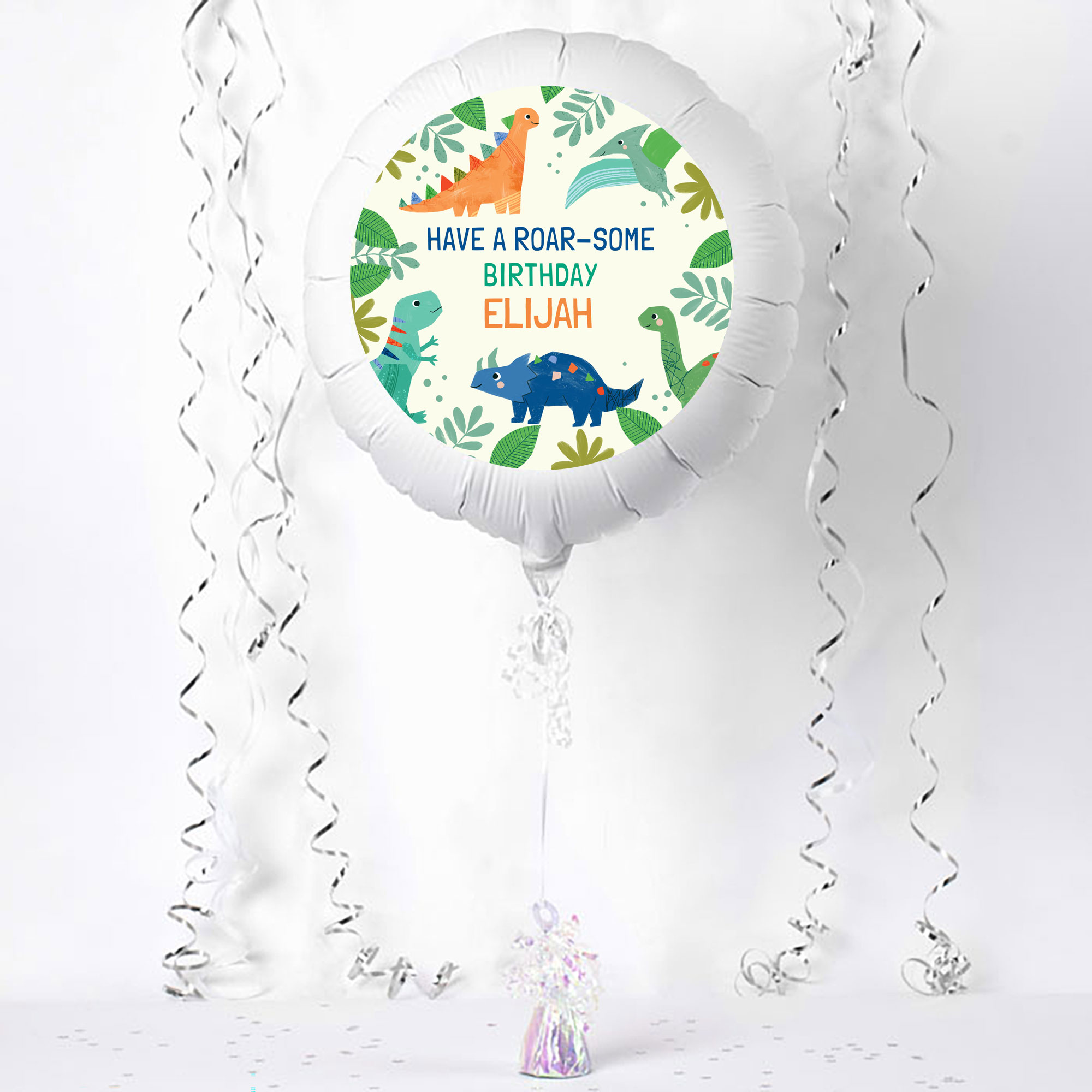 Personalised Large Helium Balloon - Roarsome Birthday Dinosaurs