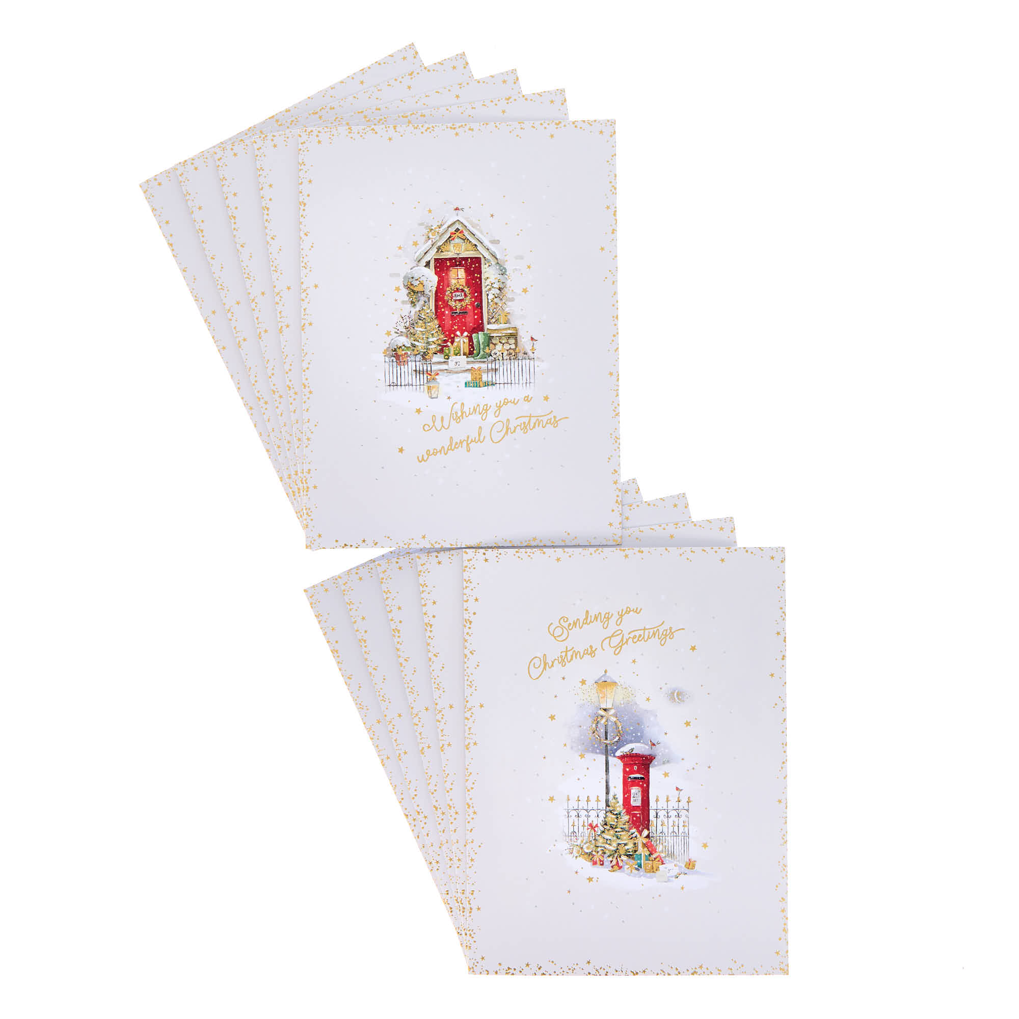 Deluxe Red Door & Postbox Charity Christmas Cards - Pack of 10 (2 Designs)