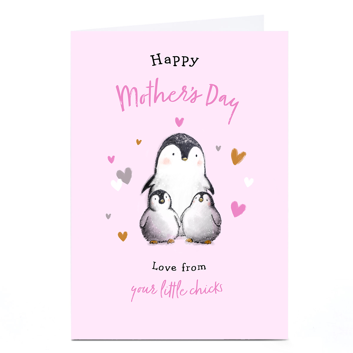 Personalised Mother's Day Card - Cute Penguins, From Your Little Chicks