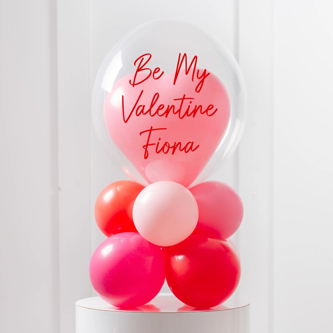 Personalised Valentine's Day Loved Up Air-Filled Bubble Stack - Delivered Inflated!