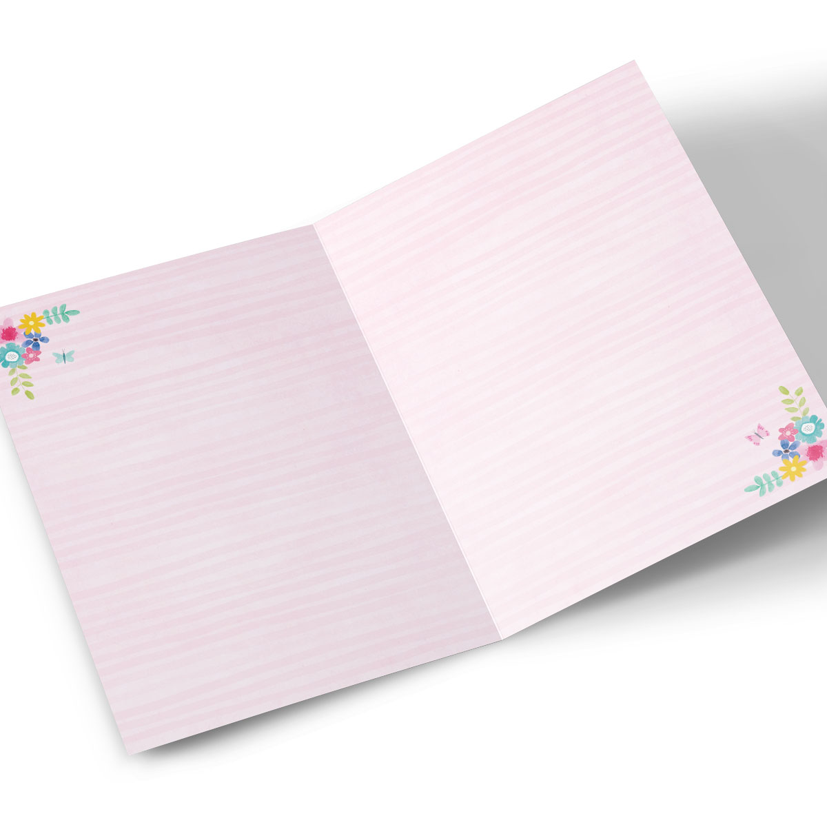 Personalised Birthday Card - Flowers & Stripes, Editable Age