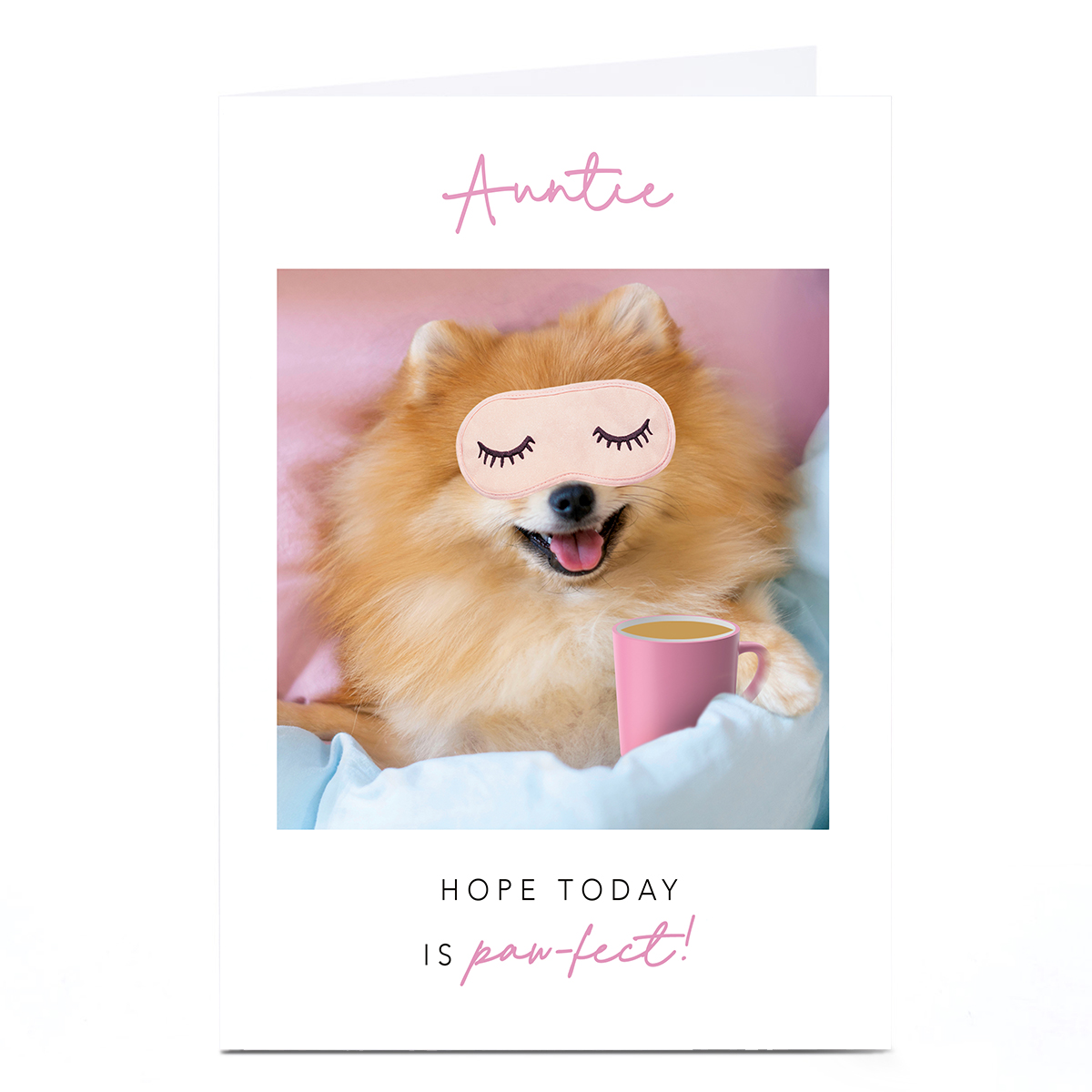 Personalised Birthday Card - Paw-fect Pamper Puppy, Auntie