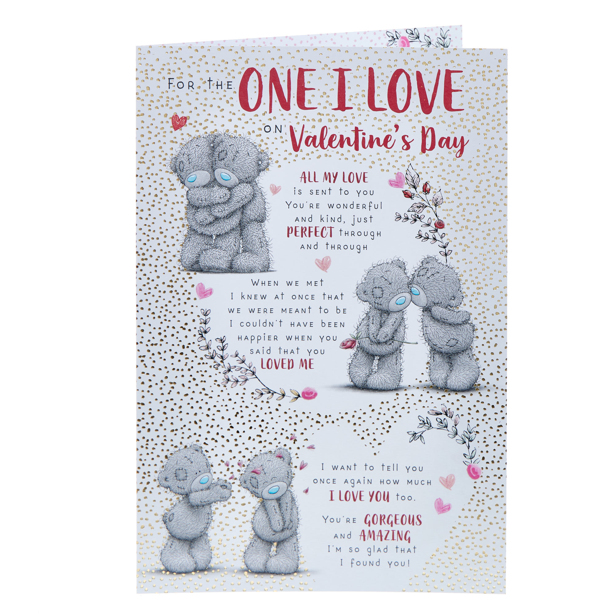 For The One I Love Tatty Teddy Valentine's Day Card