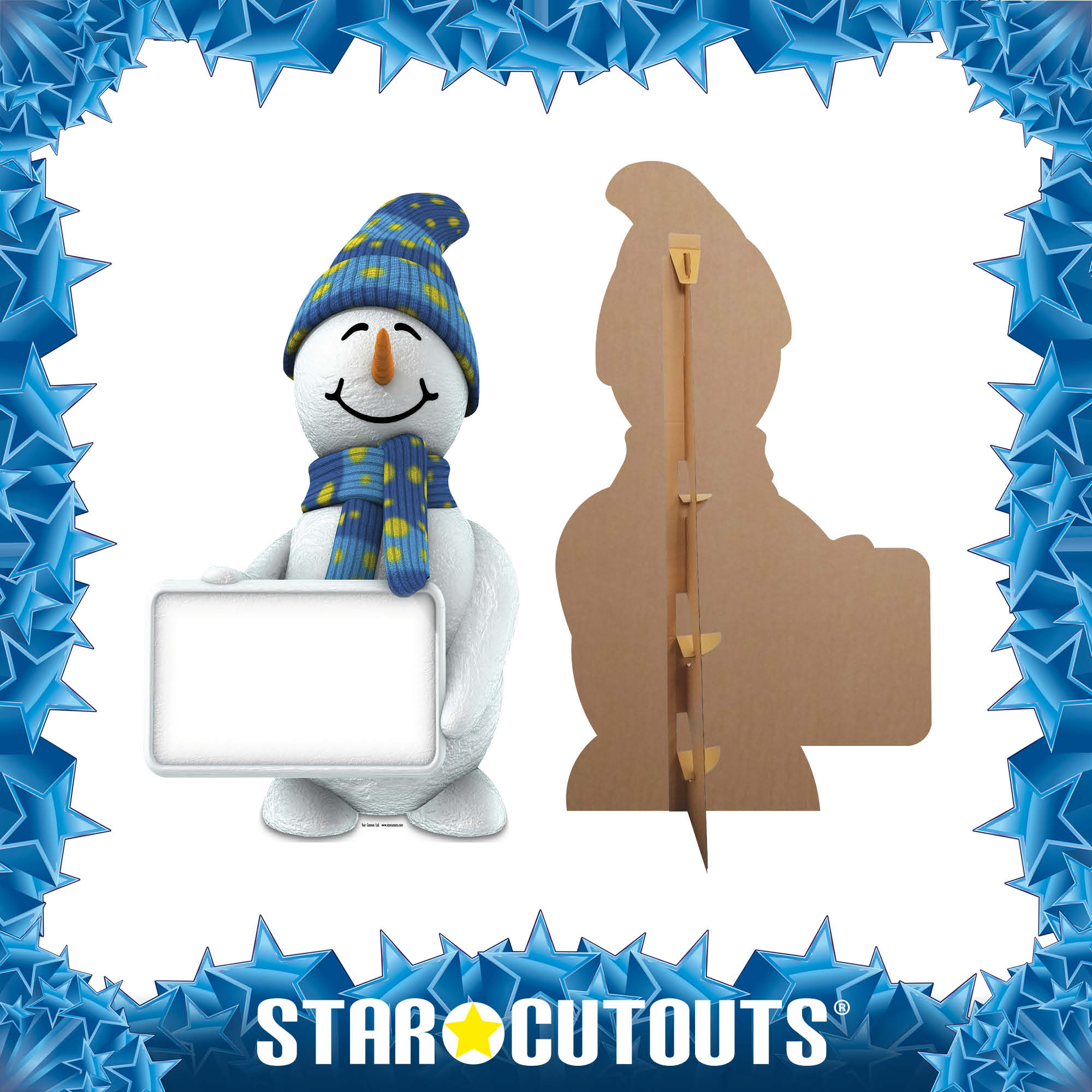 Snowman & Sign Cardboard Cutout 