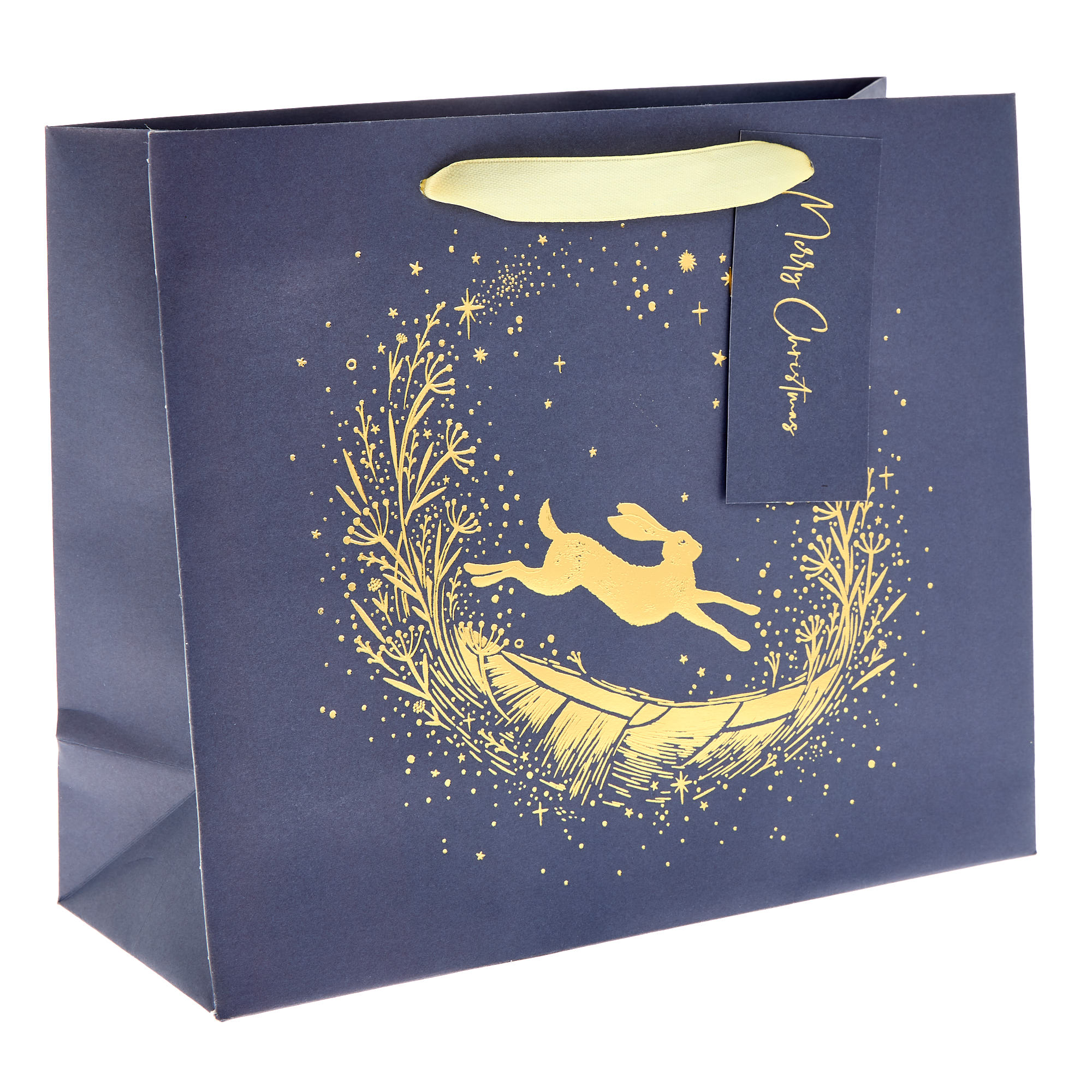 Gold Hare Medium Landscape Christmas GIft Bag