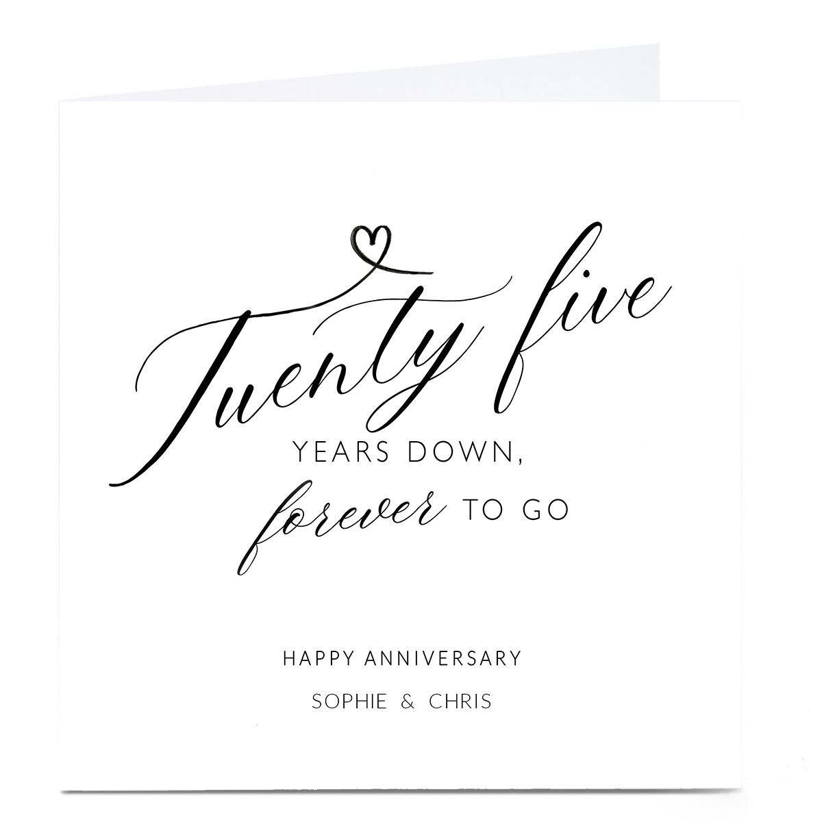 Personalised 25th Anniversary Card - Twenty Five Years Down