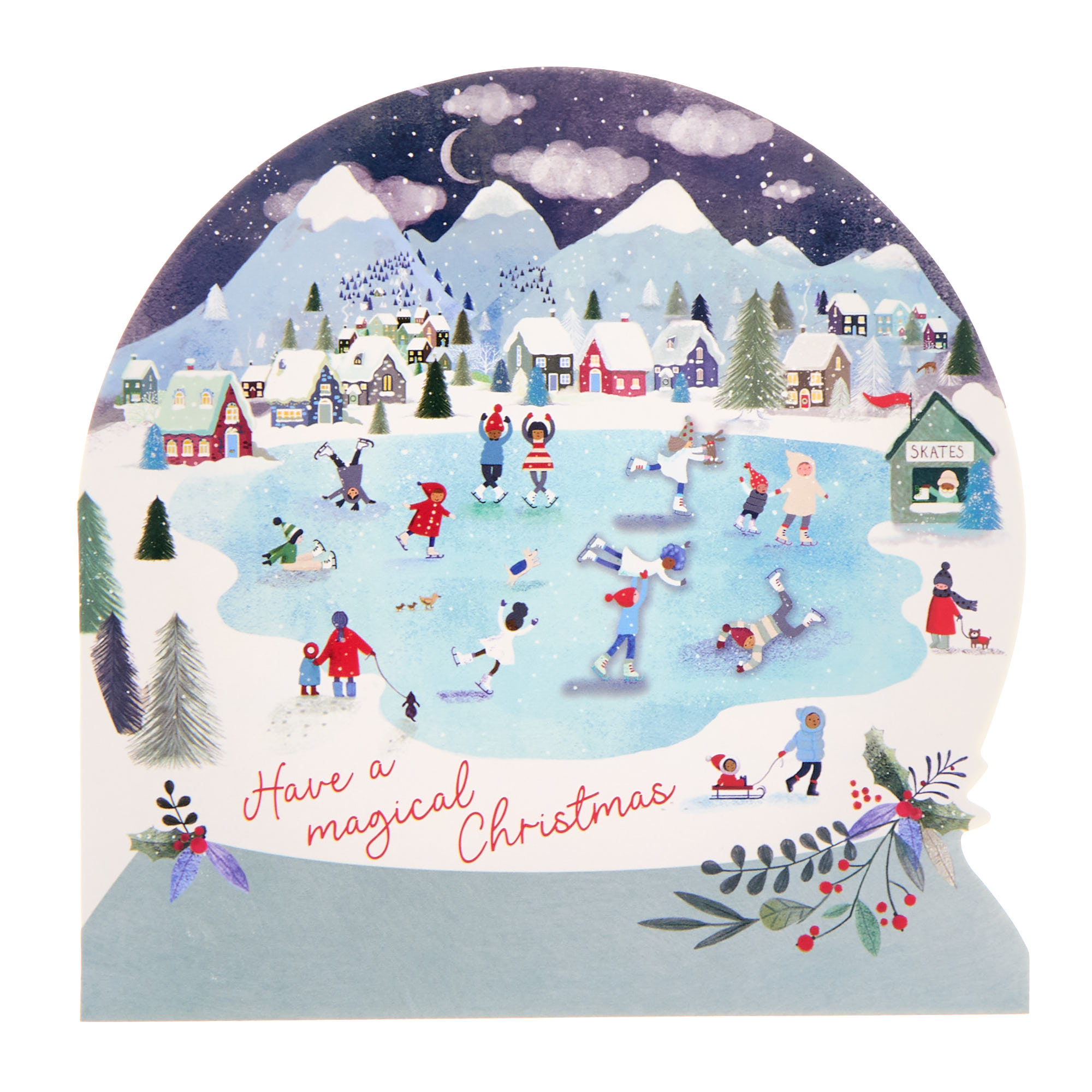 16 Charity Christmas Cards - Cutout Snowglobes (2 Designs)