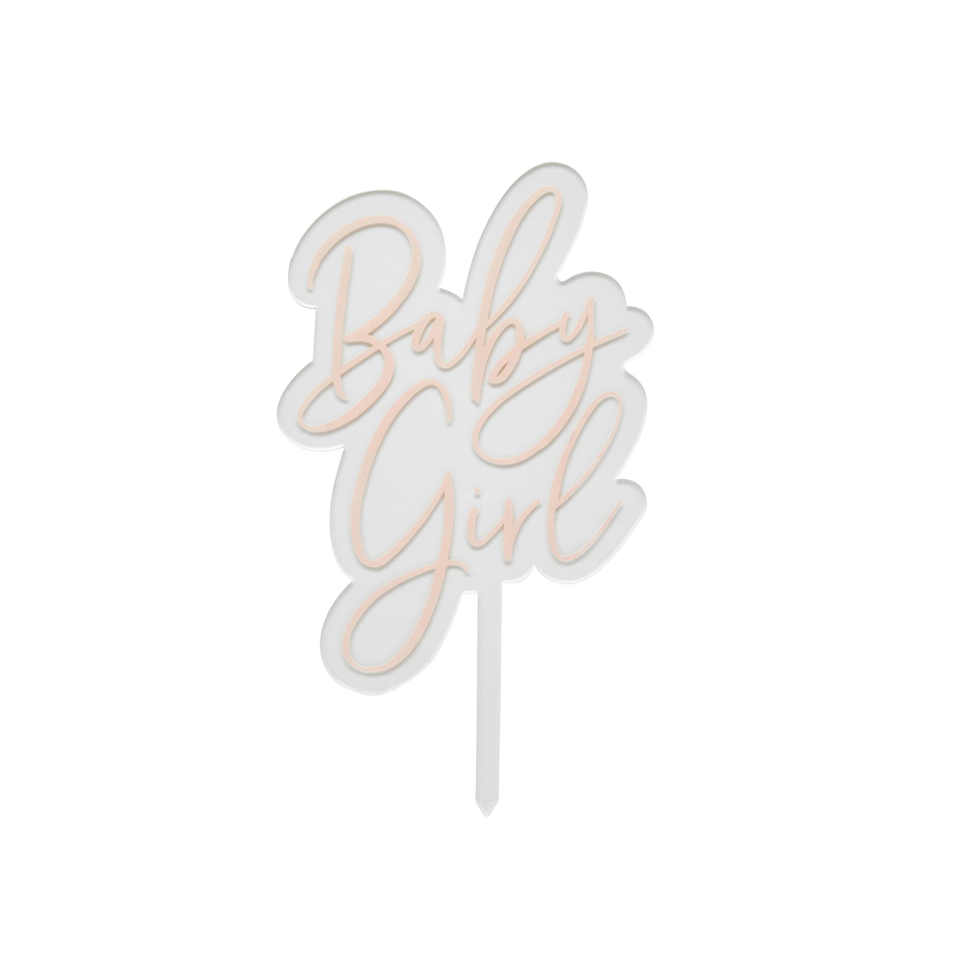 Pink Baby Girl Acrylic Cake Topper