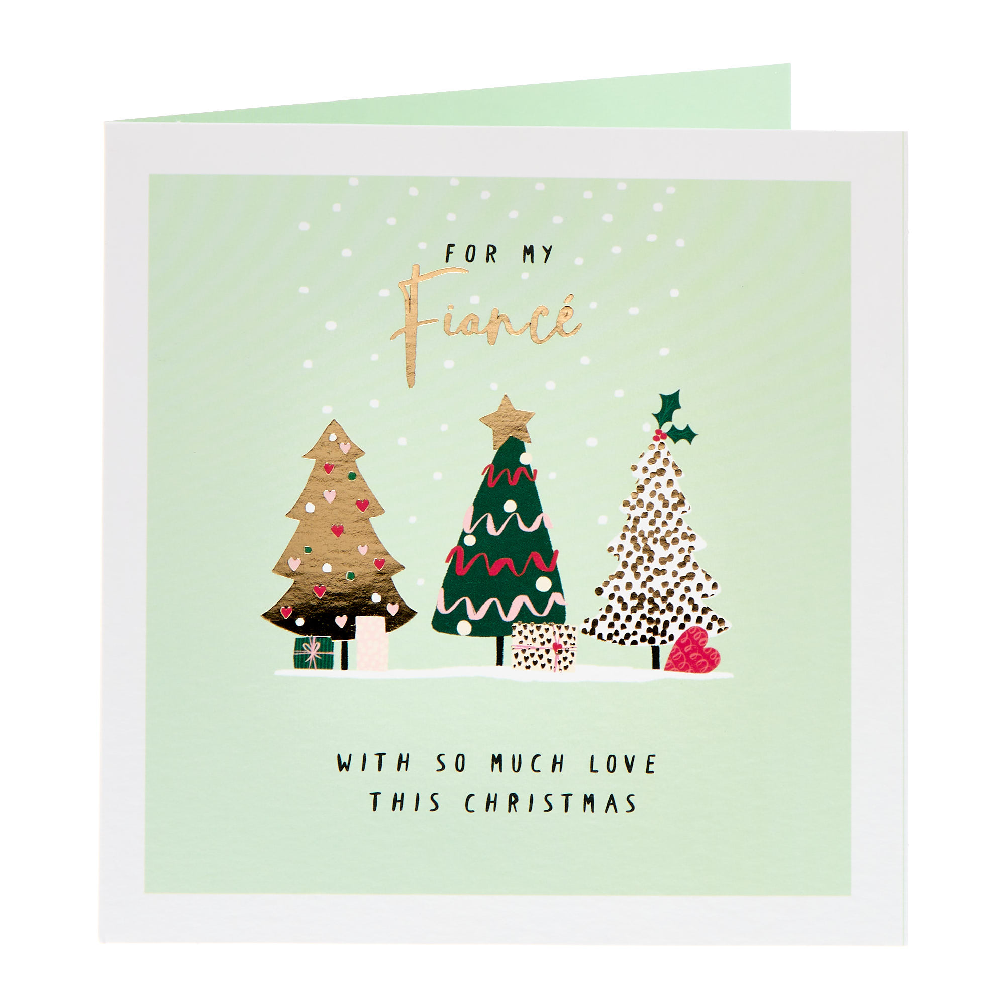 Fiancé Row of Trees Christmas Card