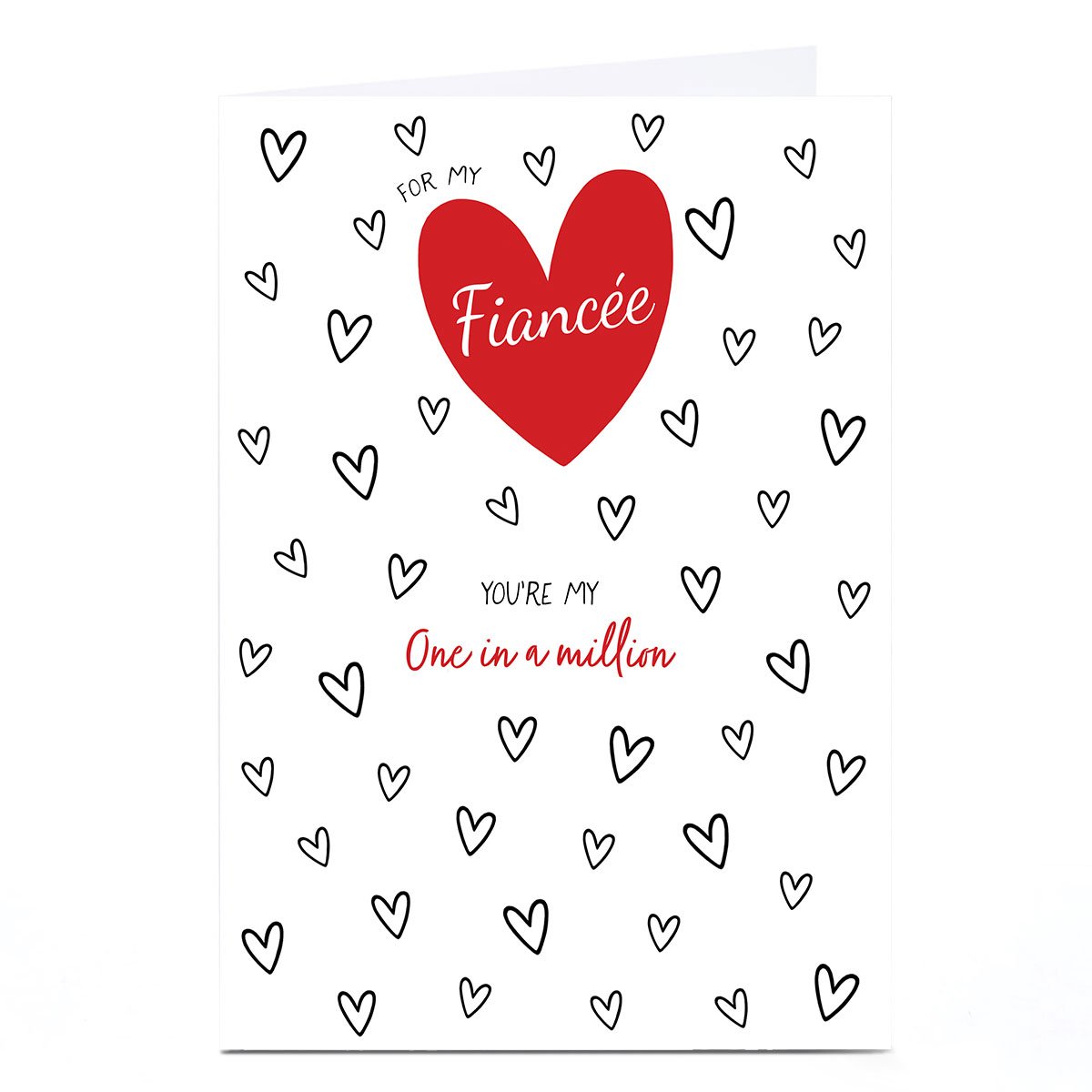 Personalised Valentine's Day Card - You're My One in a Million, Fiancee