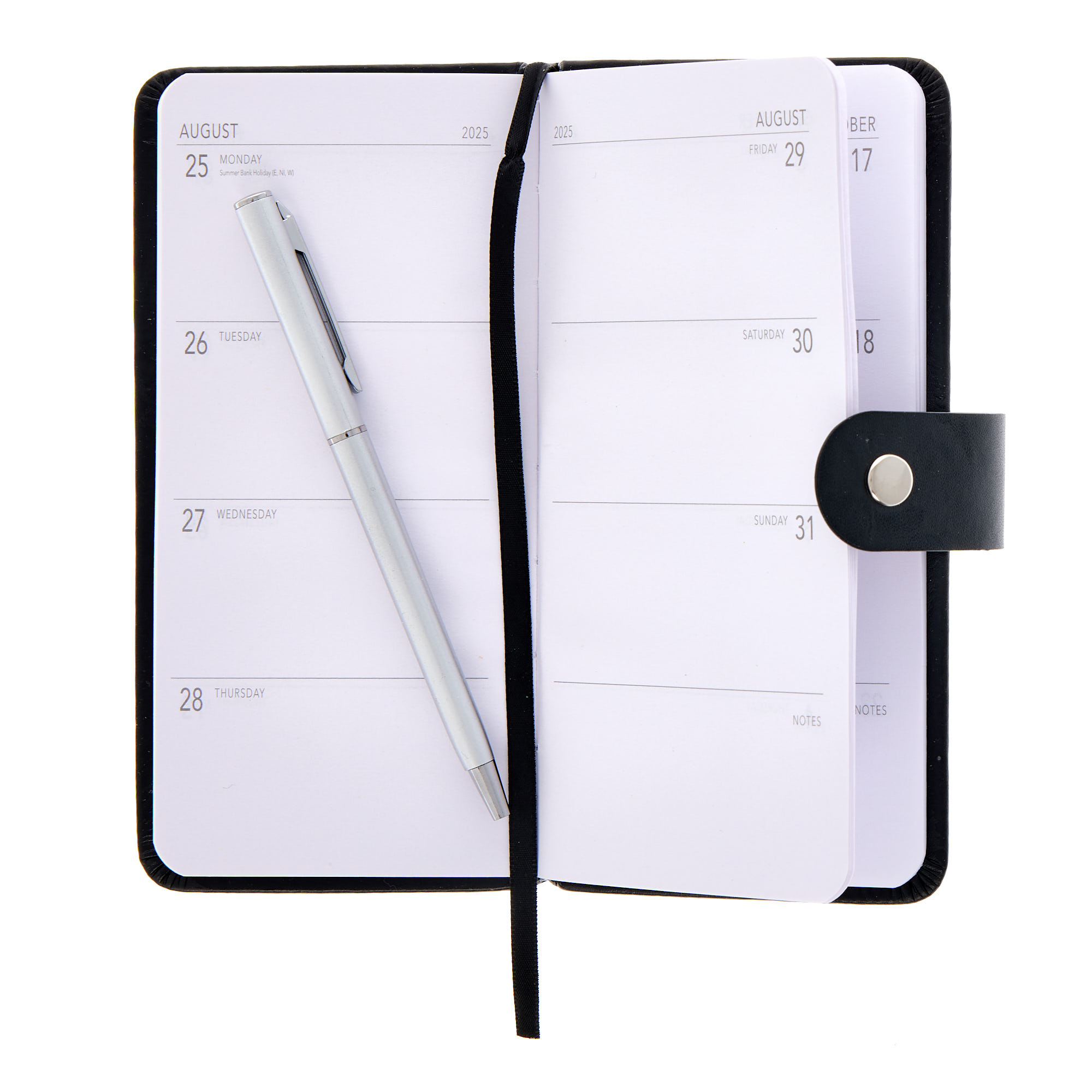 Black Slim 2025 Diary with Pen