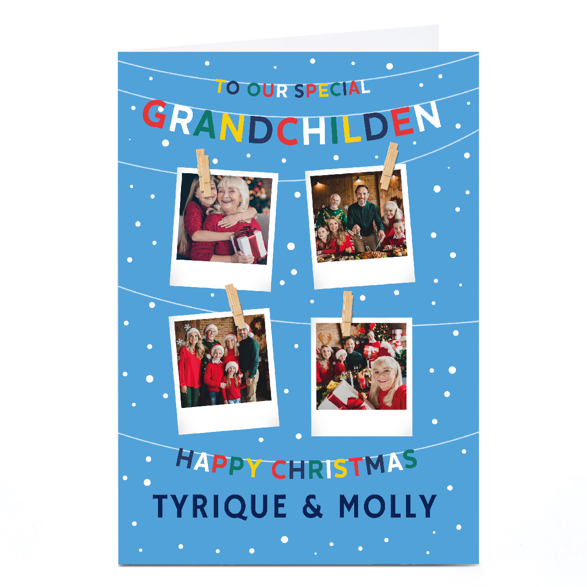 Photo Christmas Card - 4 Polaroids, To Our Special Grandchildren
