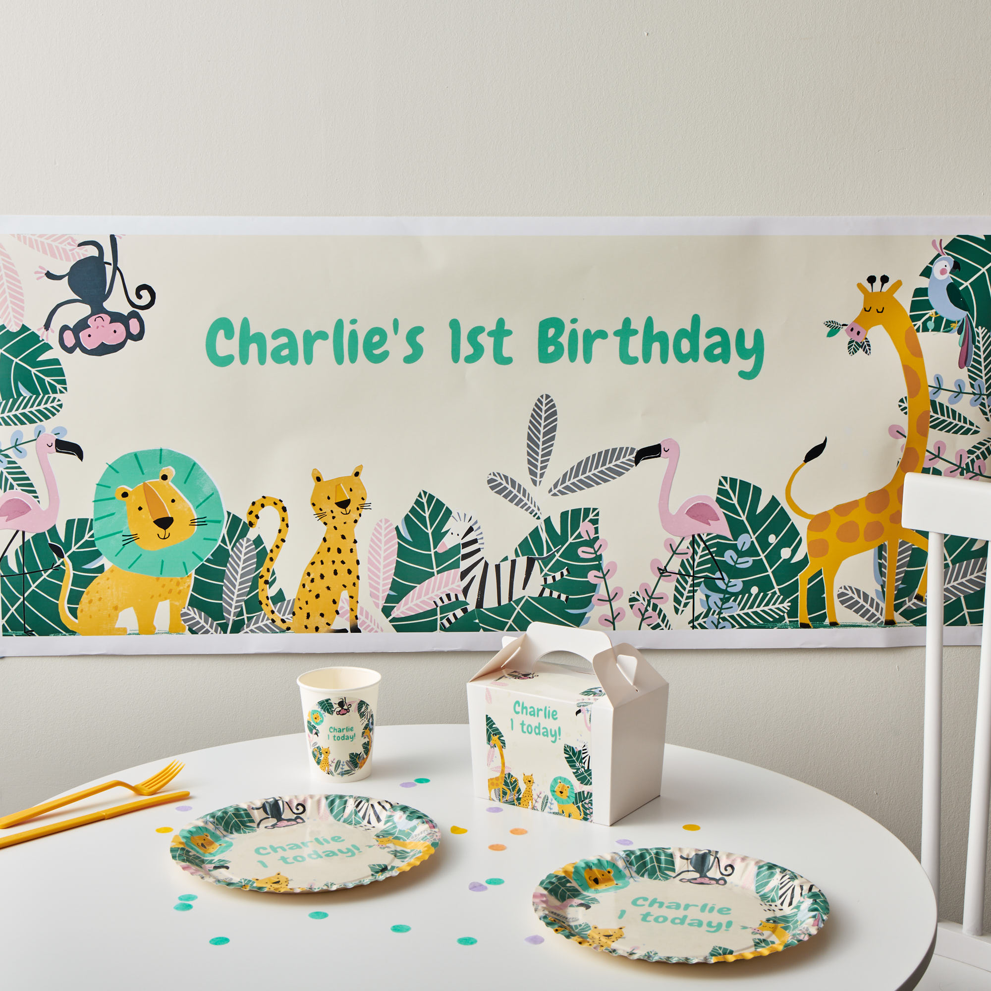 Jungle Animals Personalised Party Banner