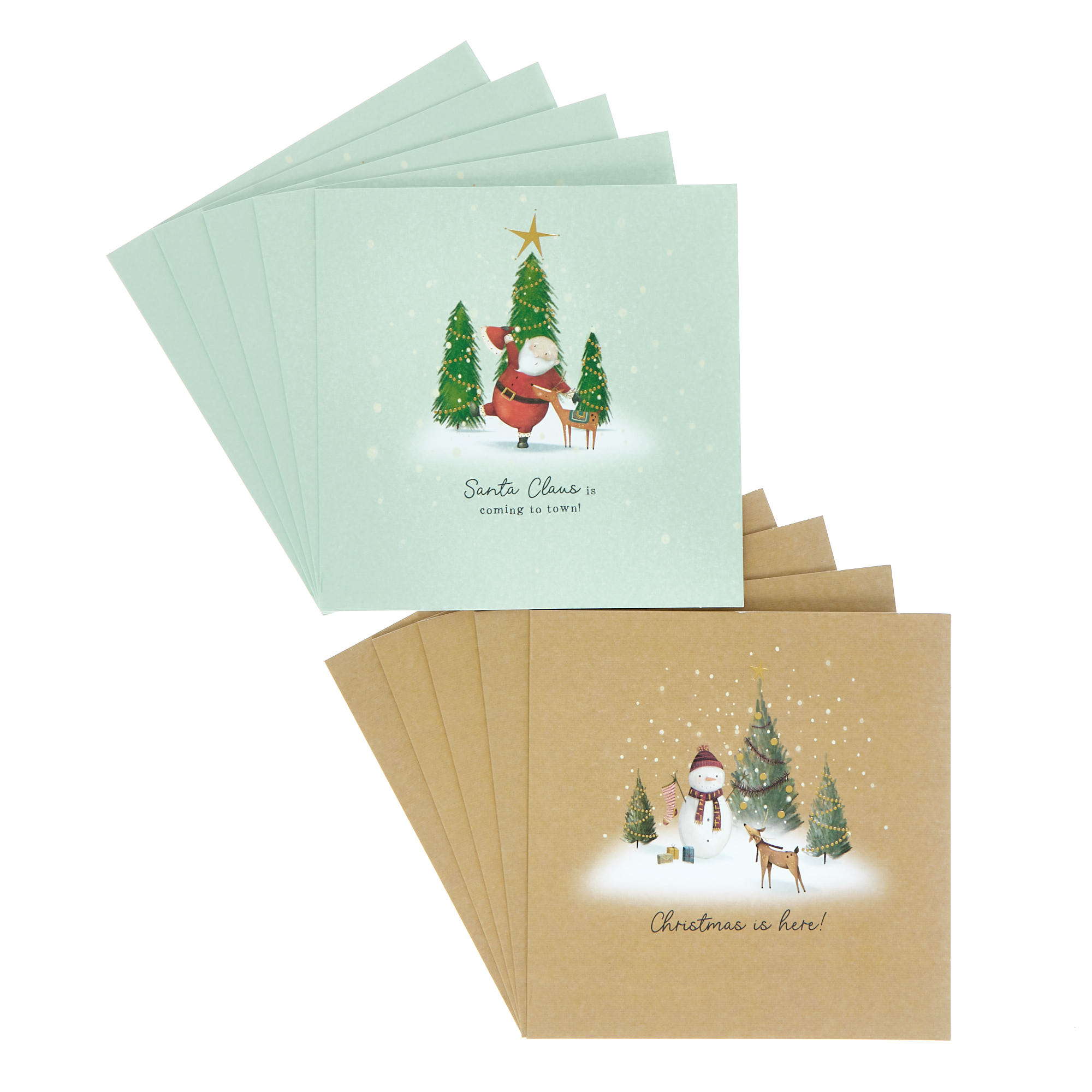 Buy 18 Charity Christmas Cards - Santa & Snowman (2 Designs) for GBP 1. ...