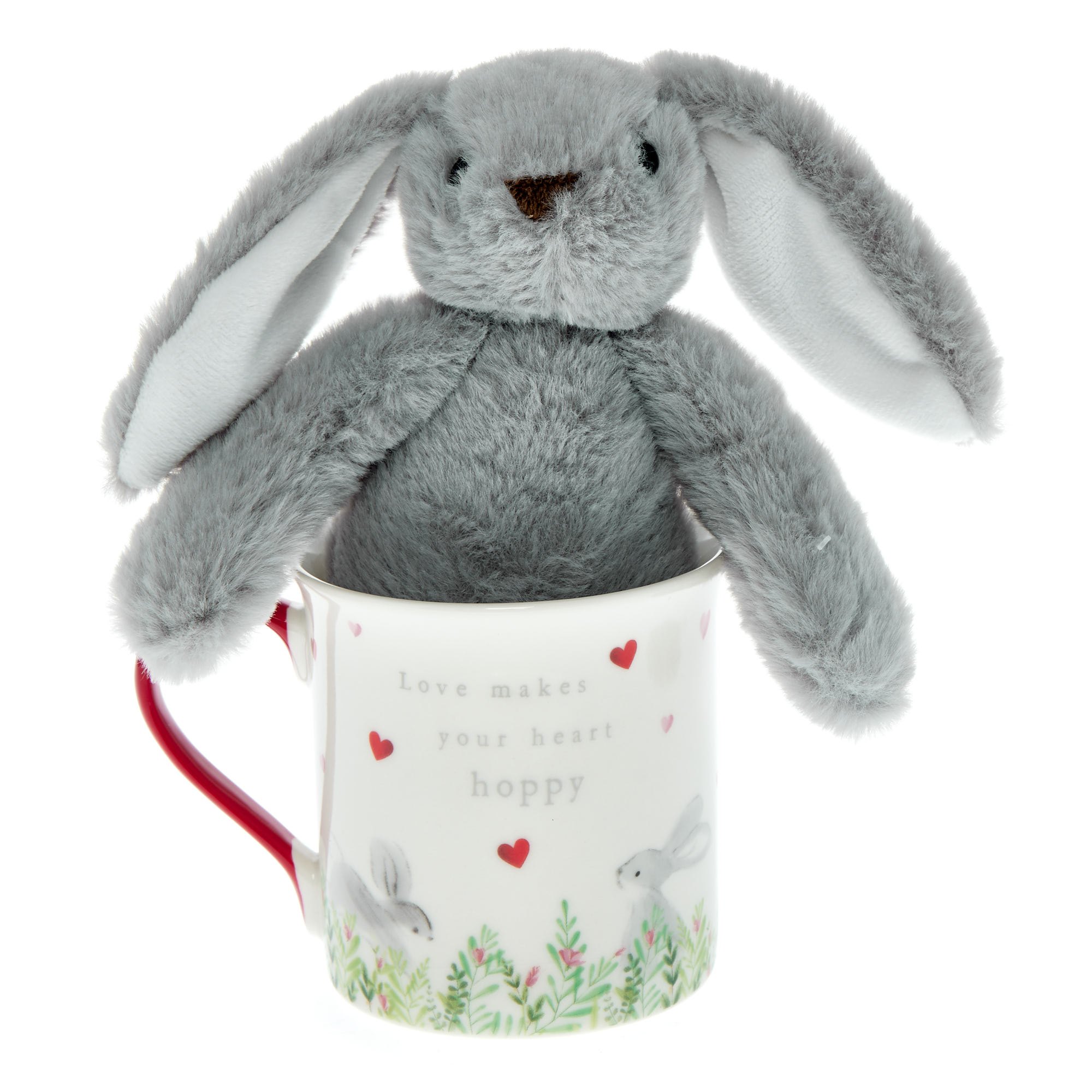 Love Makes Your Heart Hoppy Bunny Mug & Plush