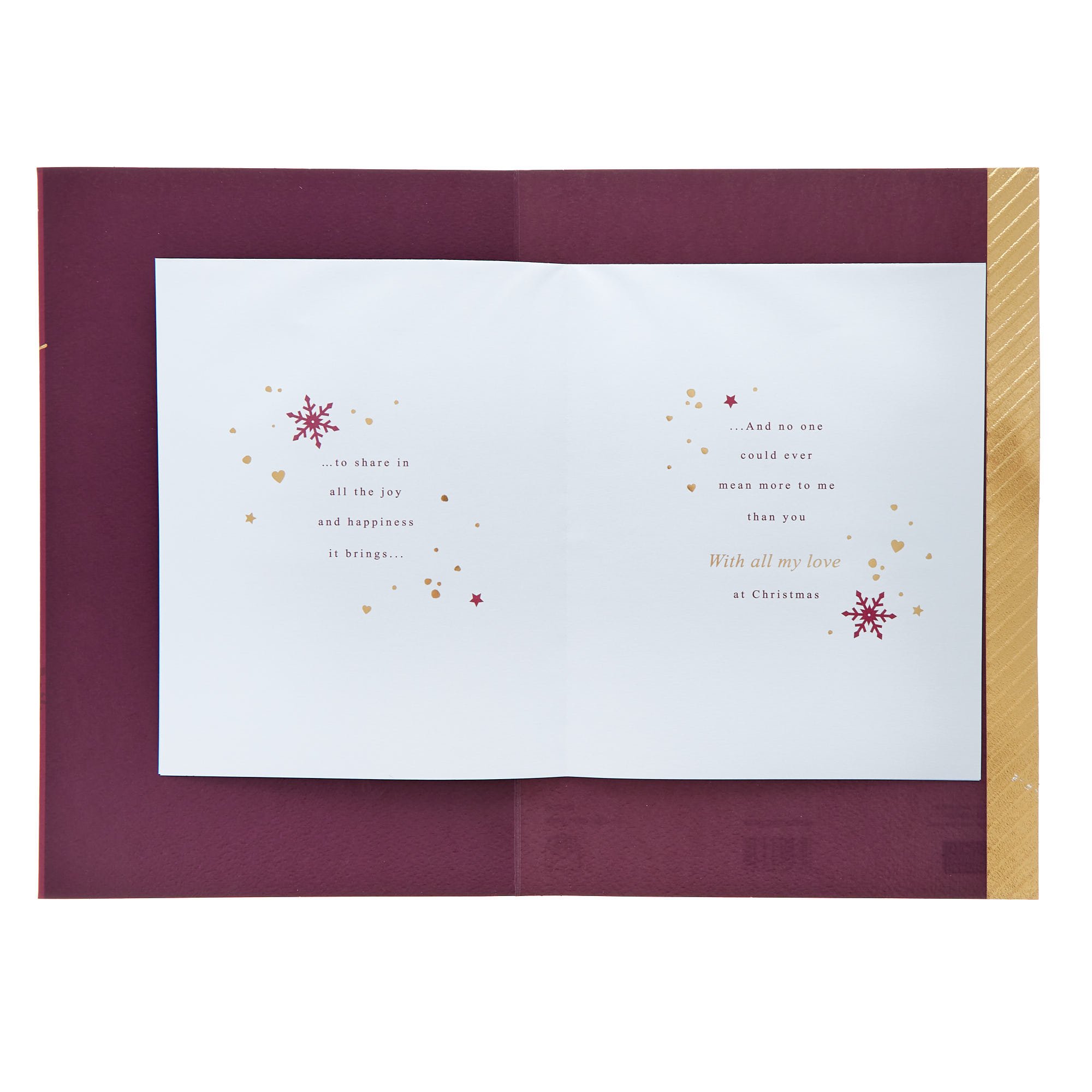 Premium Husband Red & Gold Tree Christmas Card