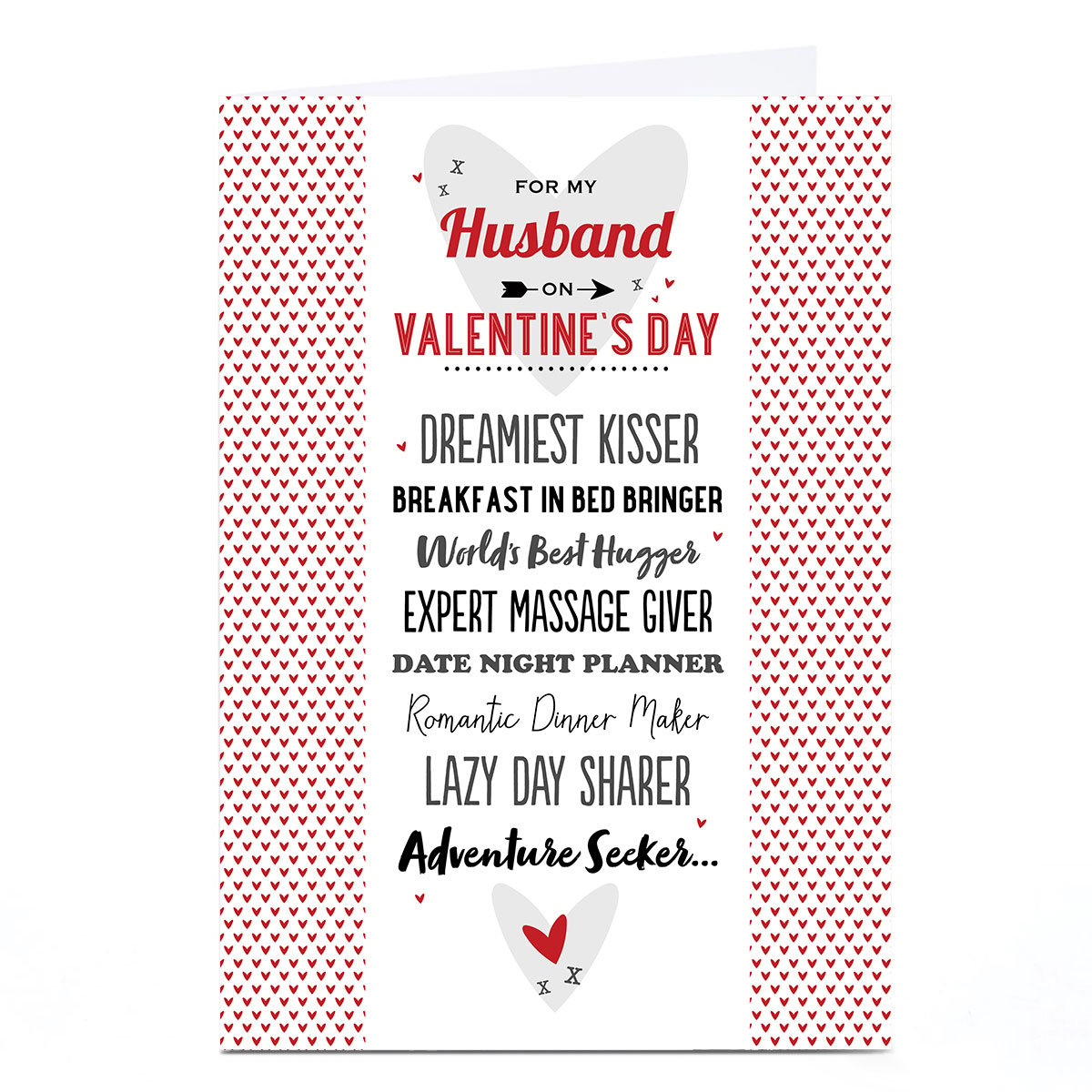 Personalised Valentine's Day Card - List of Qualities, Husband