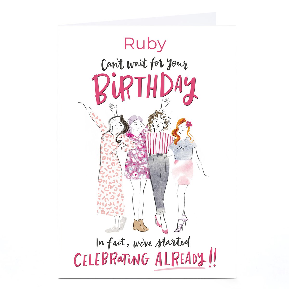 Personalised Girl Talk Birthday Card - Celebrating Already!!