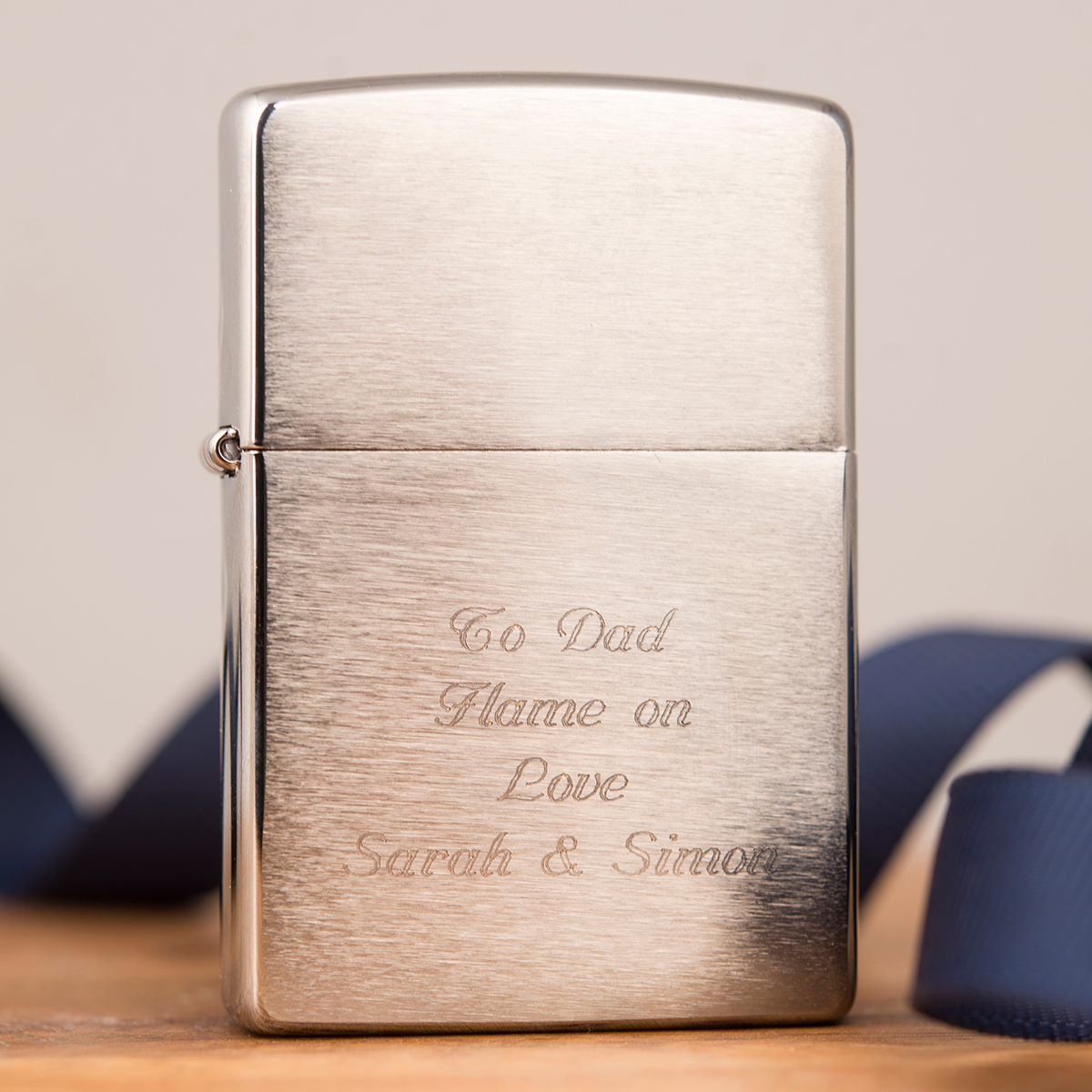 Engraved Chrome Zippo Lighter