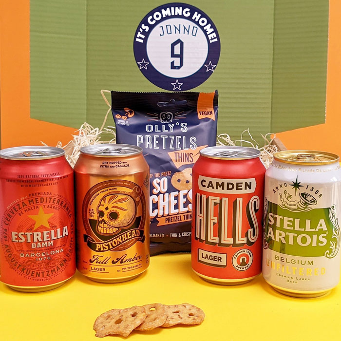 Personalised England Football Beer And Snacks Box