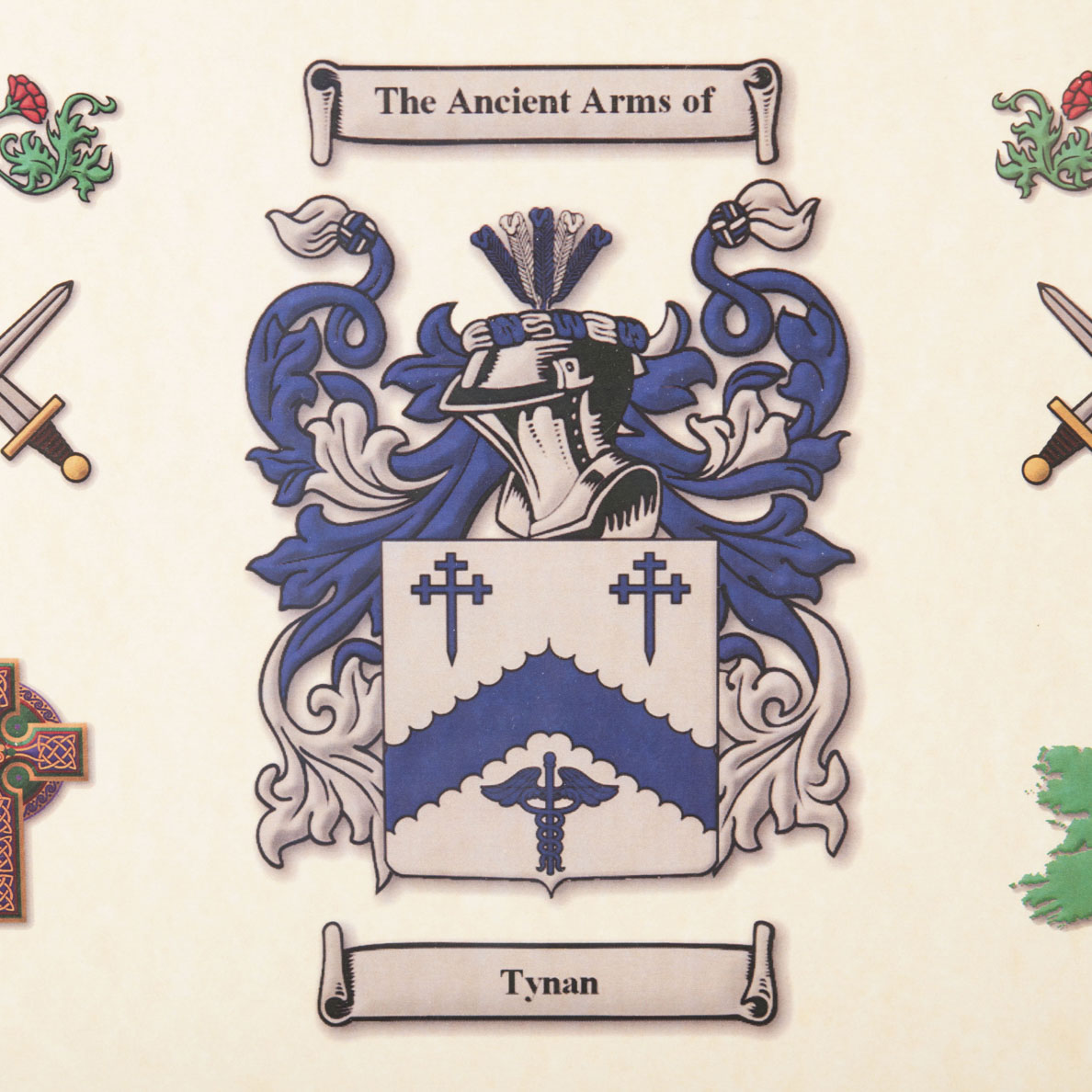 Personalised Framed Print - Family Crest & Surname History