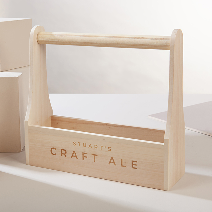 Personalised Wooden Bottle Carrier