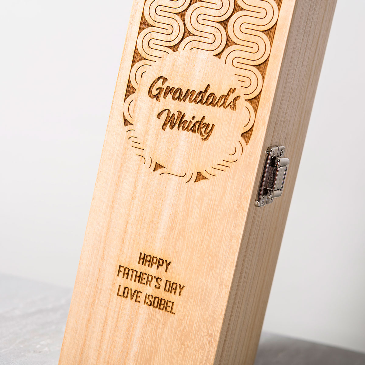 Engraved Luxury Wooden Whisky Box - Retro