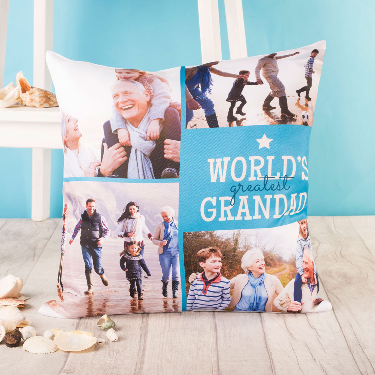 Multi Photo Cushion - World's Greatest Grandad