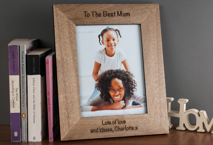 Engraved Wooden Photo Frame - Portrait Photo