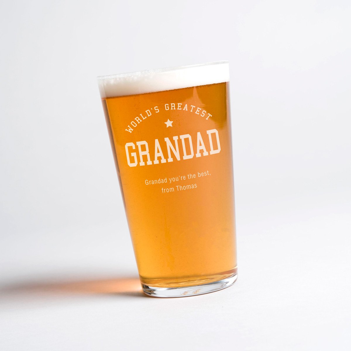 Personalised Pint Glass - World's Greatest Grandad