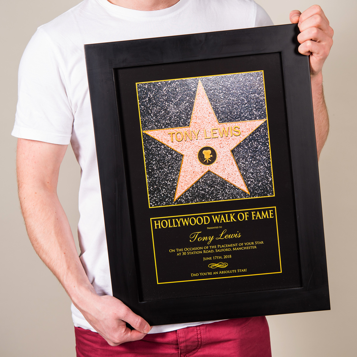 Personalised Framed Print - Hollywood Walk Of Fame