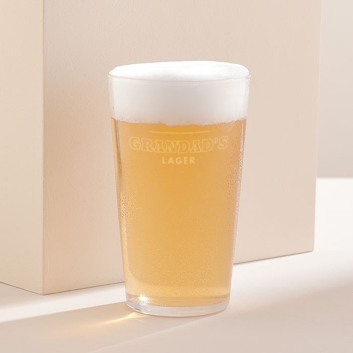 Personalised Pint Glass - Grandad's Lager