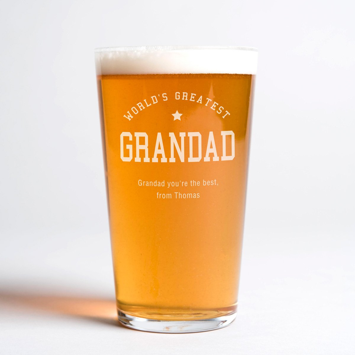 Personalised Pint Glass - World's Greatest Grandad